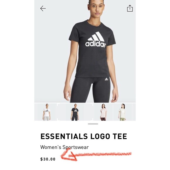 NWT adidas womens badge of sport tee black XS - Picture 10 of 10